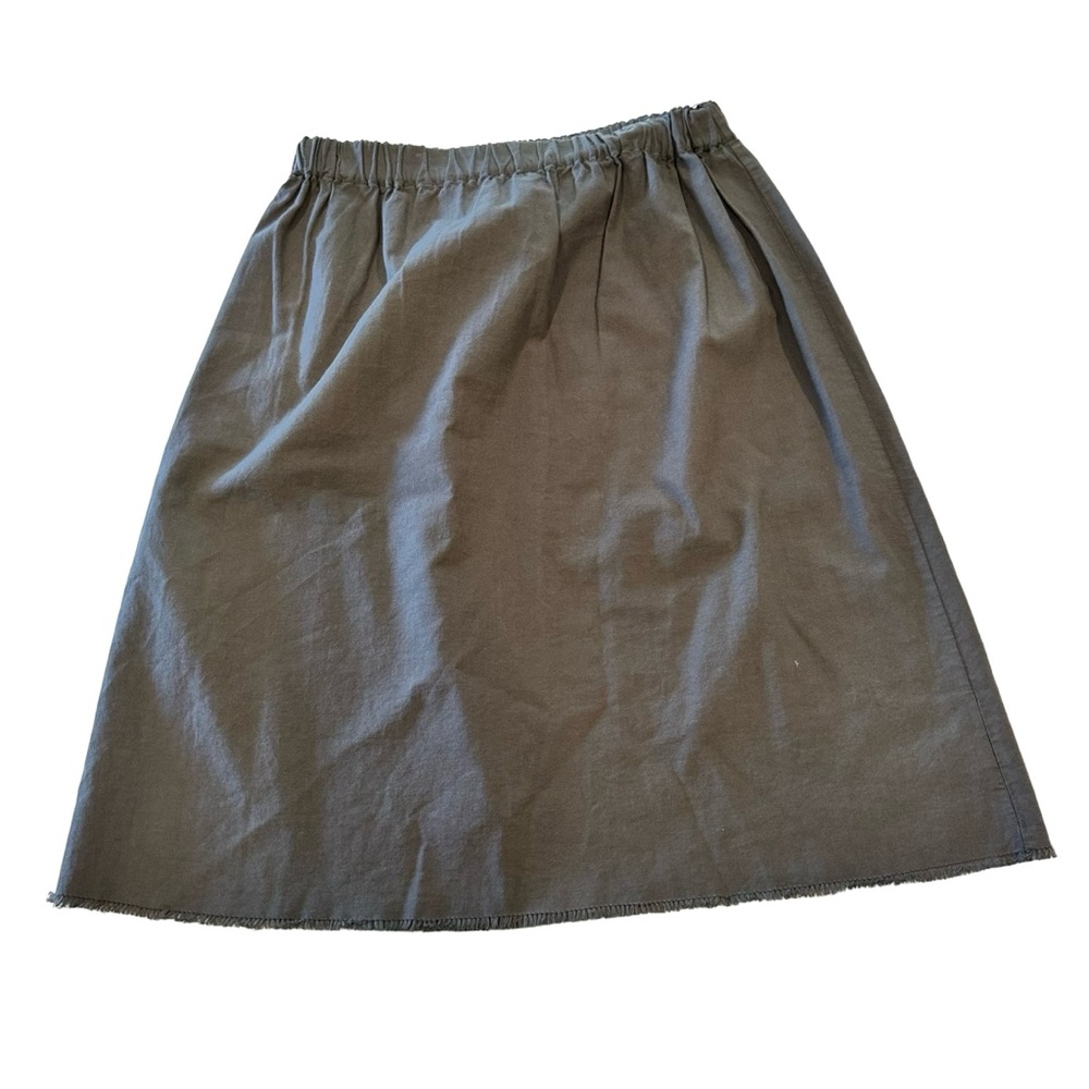 Go Gently Nation Organic Cotton Skirt charcoal gray elastic waist‎ boho natural